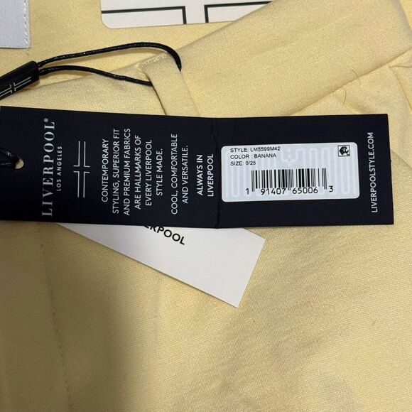 LIVERPOOL Kelsey Trouser Knit Stretch Ankle Slim Pant Banana Yellow NWT 0 25 - Picture 6 of 7